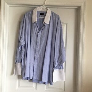 Steven Land Men's Light Blue Button Down Shirt Neck 20